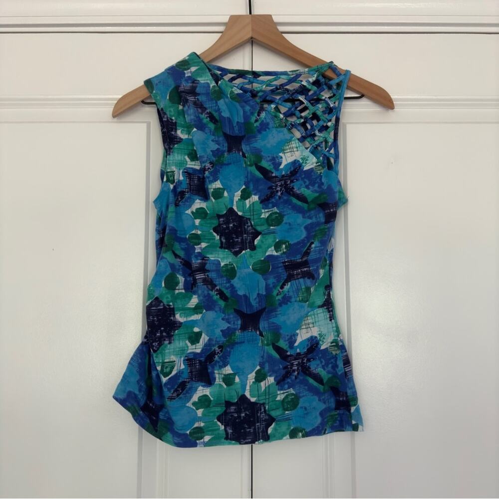 Anthropologie Vanessa Virginia Ruched Side Tank Top Sleeveless Pima Cotton Blend - Picture 2 of 8